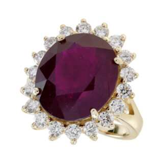 45135R Ruby & Diamond Ring in 14KT Yellow Gold