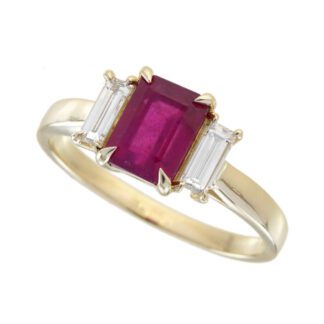 5700R Ruby & Diamond Ring in 14KT Yellow Gold