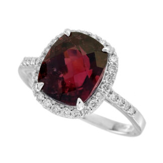 5896RT Red Tourmaline & Diamond Ring in 14KT Gold