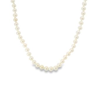 33512 Graduated White Pearl 18" Necklace 14KT Clasp