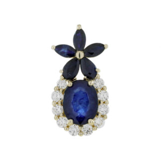 028622S Unique Sapphire & Diamond Pendant in 14KT Gold