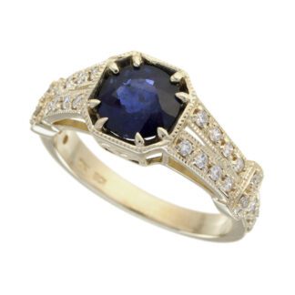 4362S Vintage Sapphire & Diamond Ring in 10KT Gold