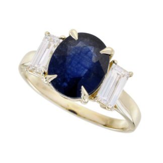 5700S Sapphire & Diamond Ring in 14KT Yellow Gold
