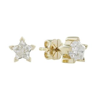 26331-Y Stud Earrings with Star Lab Diamonds in 14KT Gold