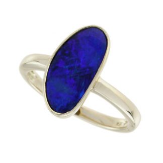 6024O Free-Form Black Opal in 10KT Yellow Gold