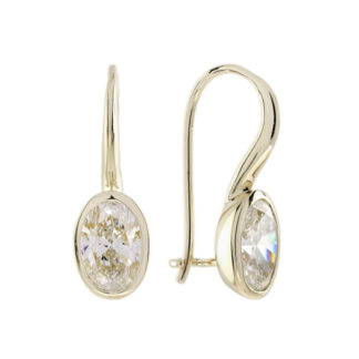 2641 Bezel Set Lab Diamond Earrings in 10KT White Gold
