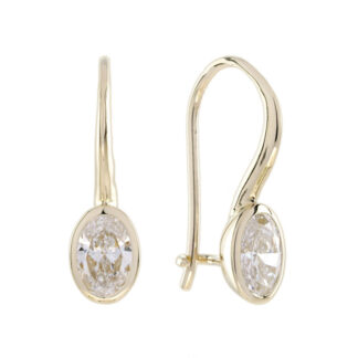 2641 Bezel Set Lab Diamond Earrings in 10KT Yellow Gold