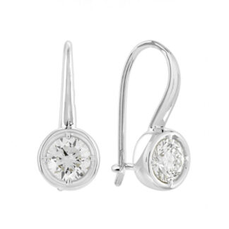 2643-W Bezel Set Lab Diamond Earrings in 10KT White Gold