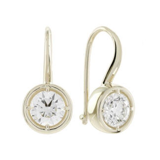 2644 Bezel Set Lab Diamond Earrings in 10KT Yellow Gold