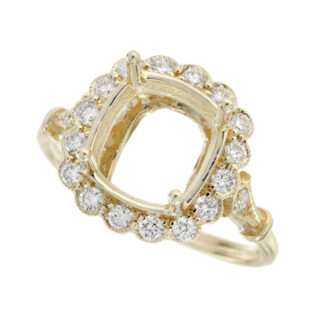 270214 -Y Vintage Diamond Semi Mount in 14KT Gold