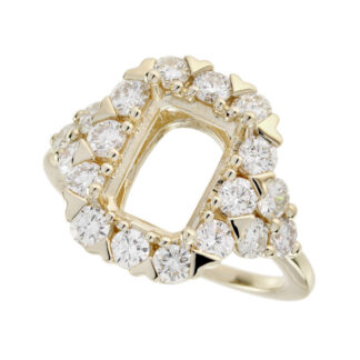 409030 Semi-mount with Diamonds Set in 14KT Yellow Gold