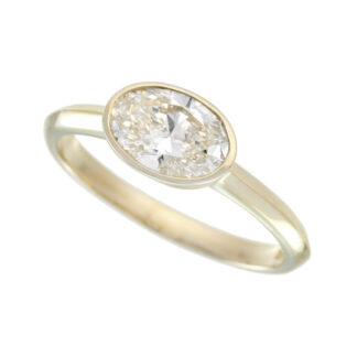 6070Bezel Set Lab Diamond in 10KT Yellow Gold