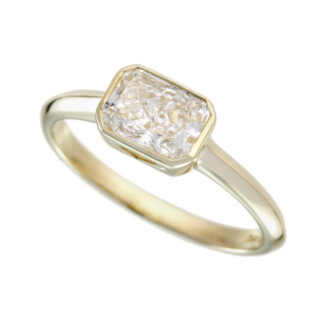 60741 Bezel Set Radiant Cut Diamond in 10KT Yellow Gold