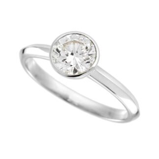 6076-W Bezel Set Round Lab Diamond in 10KT White Gold
