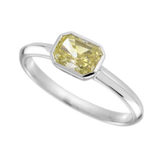 6078 Bezel Set Oval Lab Diamond in 10KT White Gold
