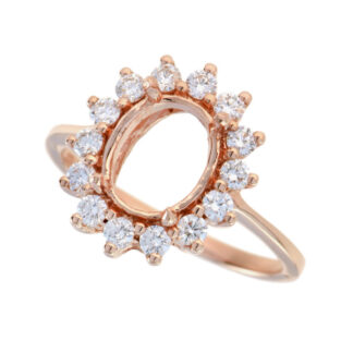 4591 - Semi-mount with Diamonds in 14KT Rose Gold