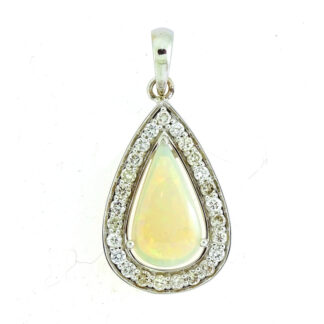 979317O - Opal & Diamond Pendant in 14KT Gold